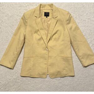 The Limited Brand Women's Yellow Blazer 2 Pocket Jacket Size Med